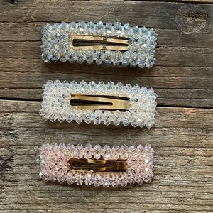 Jeweled clip barrettes